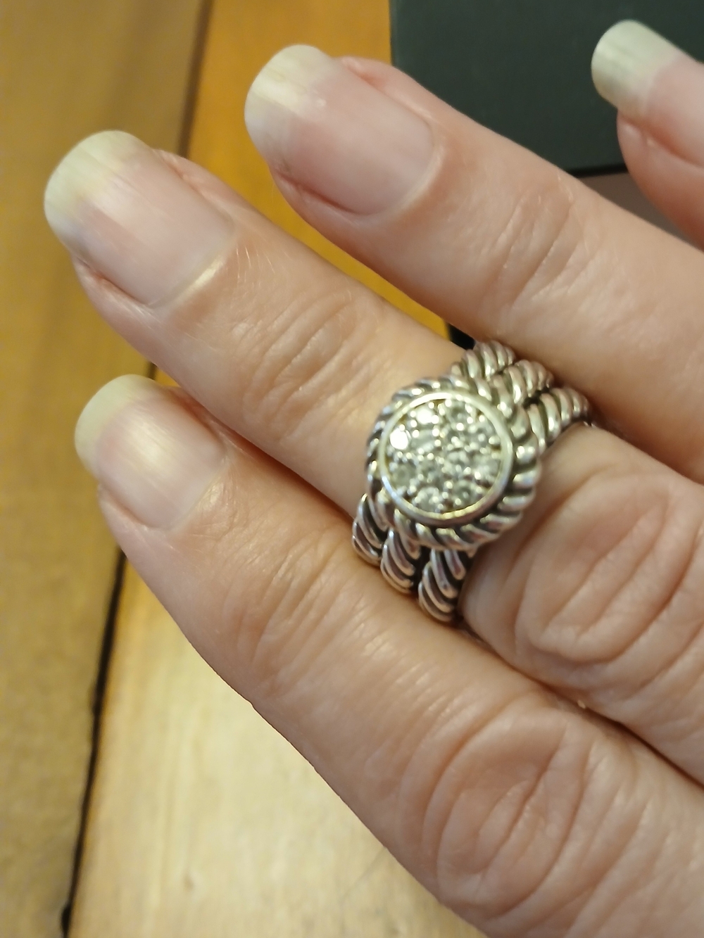 925 Twist Rope Silver Ring Set - Picture 6 of 9